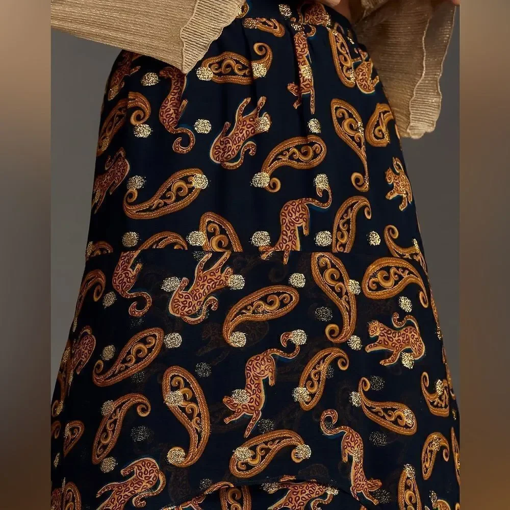 Anthropologie FARM Rio Asymmetrical Tiered Midi Skirt NWT